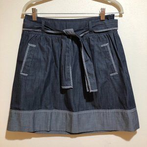Ann Taylor Loft Two Tone Gray Belted Skirt